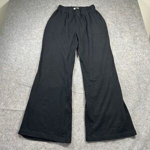 Known Supply Thorn Pants Womens Medium Black Organic Cotton Wide Leg Relaxed Fit